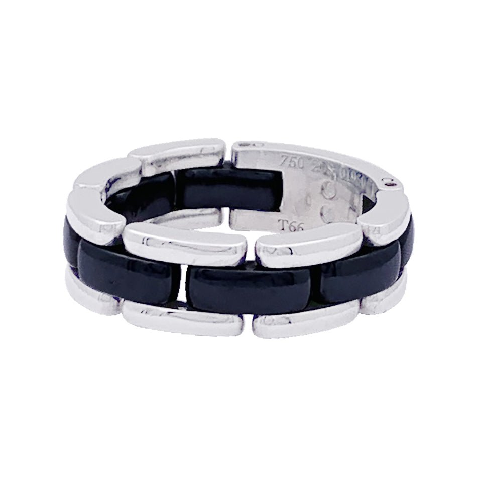 Bague CHANEL "Ultra" en or blanc et céramique - Castafiore