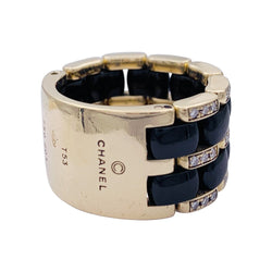 Bague CHANEL "Ultra" en or jaune , céramique et diamants - Castafiore