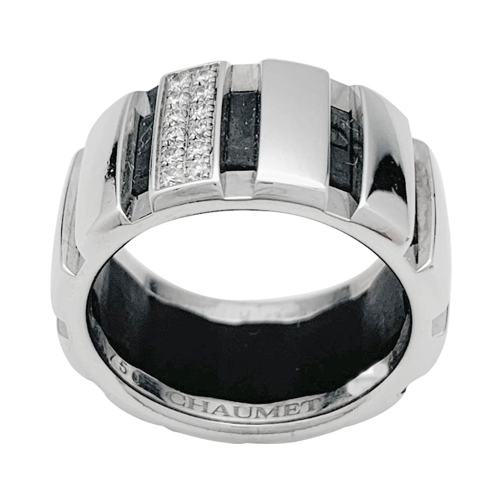 Bague Chaumet, "Class One", or blanc, diamants - Castafiore