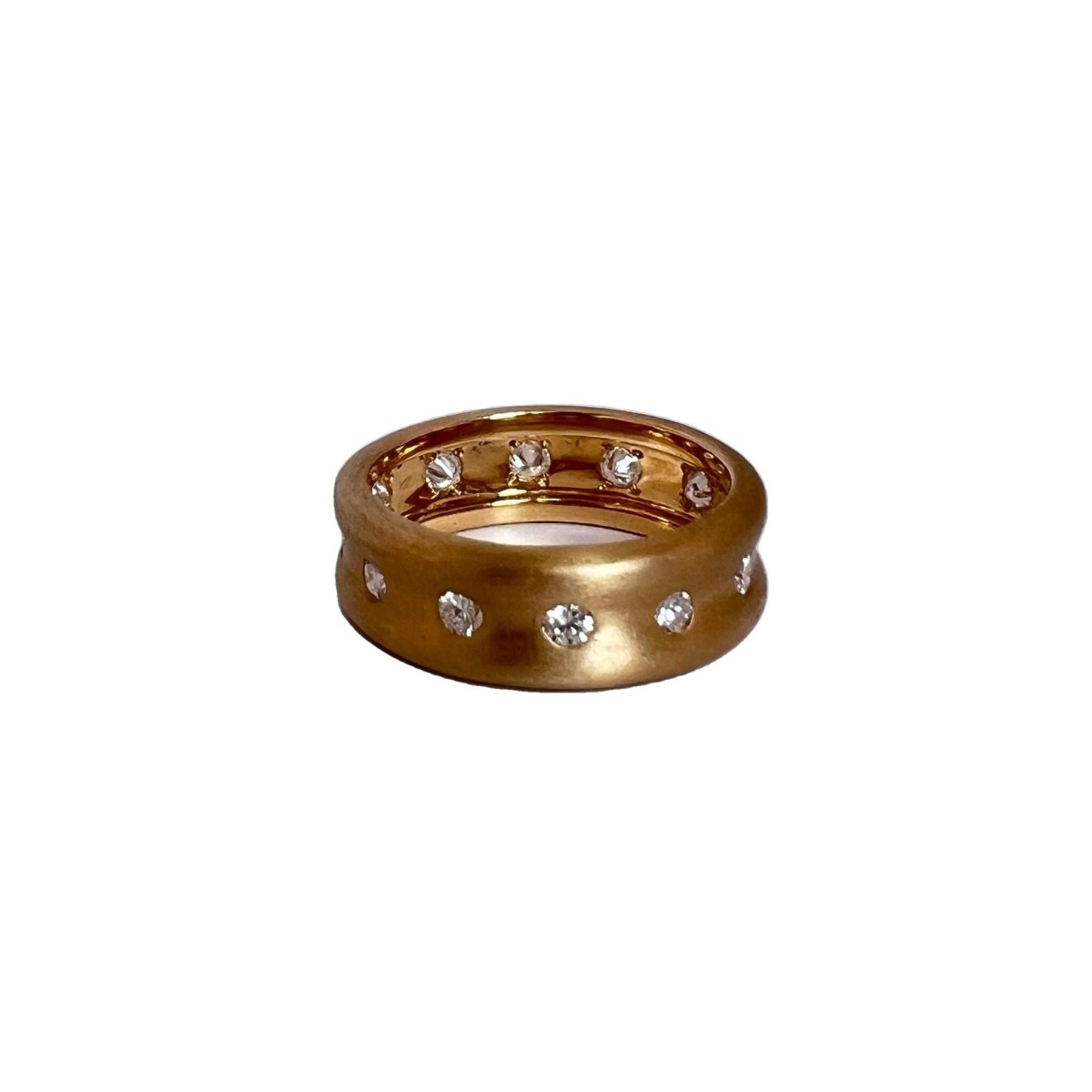 Bague CHAUMET en or brossé mat et diamants - Castafiore