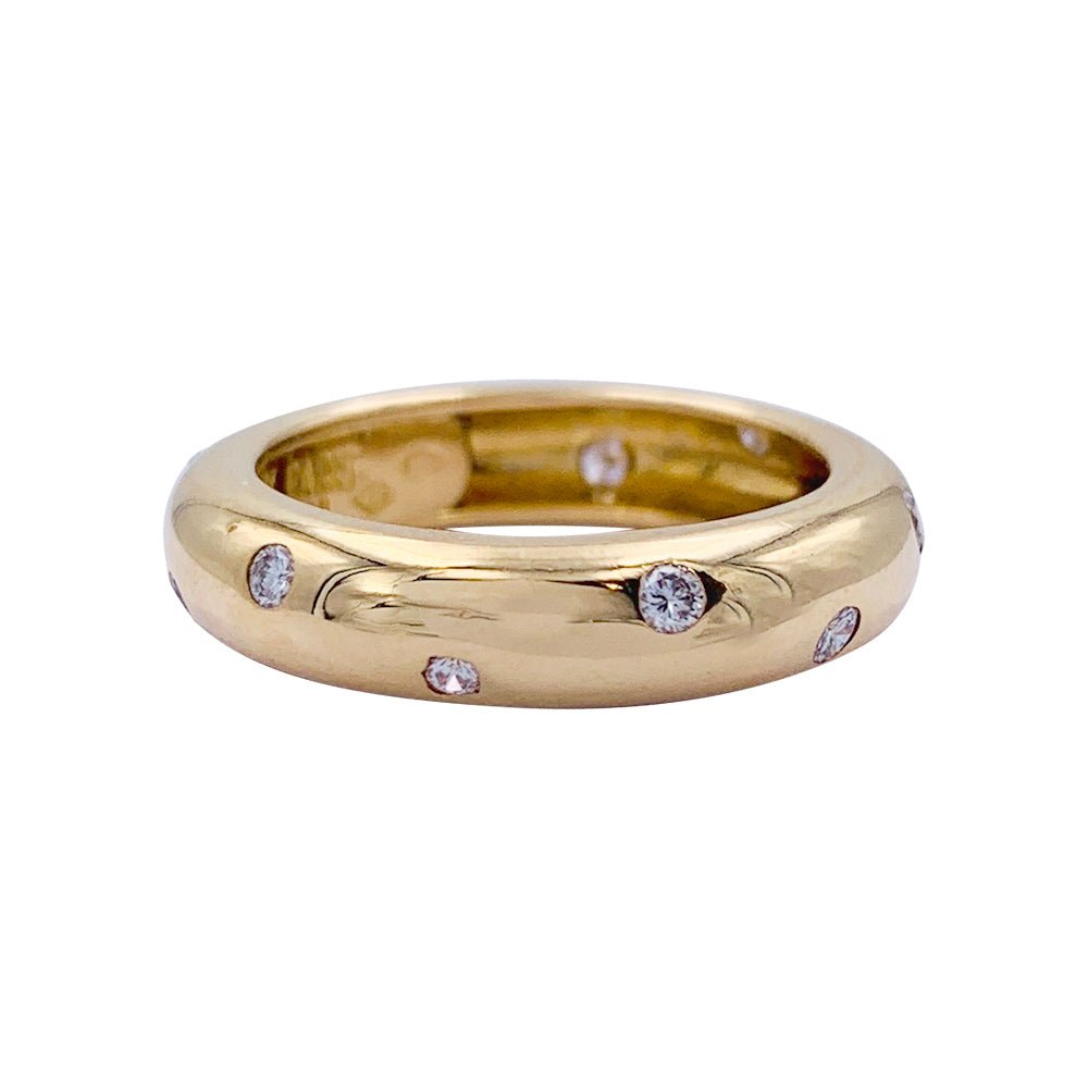 Bague Chaumet jonc or jaune et diamants - Castafiore