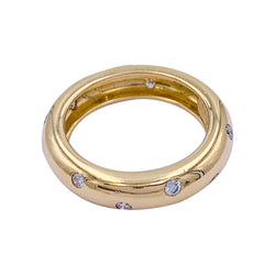 Bague Chaumet jonc or jaune et diamants - Castafiore
