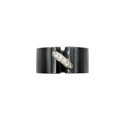 Bague CHAUMET "Lien" en céramique noire, or blanc et diamants - Castafiore