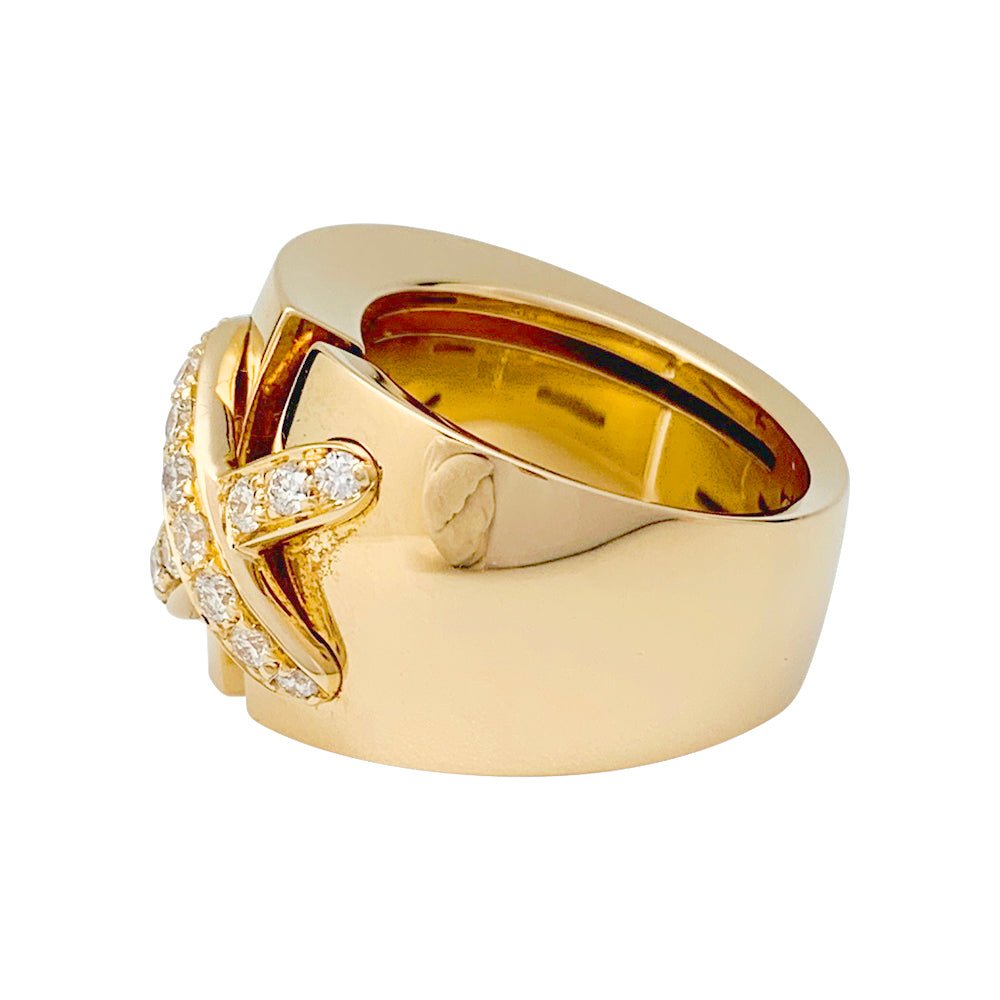 Bague CHAUMET, "Liens" grand modèle, or jaune, diamants - Castafiore