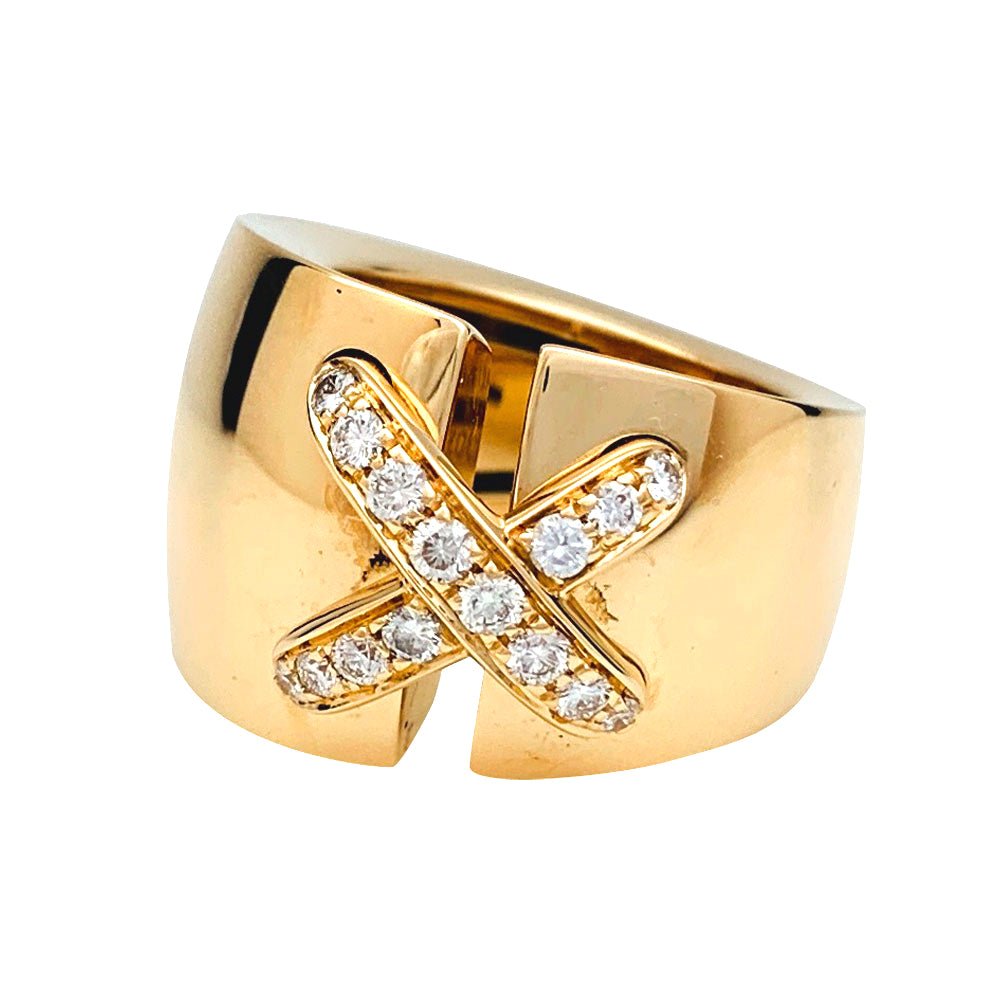 Bague CHAUMET, "Liens" grand modèle, or jaune, diamants - Castafiore