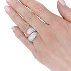 Bague Chaumet, “Plume pointes diamants croisées”, or blanc, diamants - Castafiore