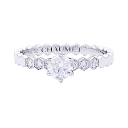 Bague CHAUMET "Solitaire Bee my Love" or blanc, diamants. - Castafiore