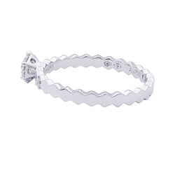 Bague CHAUMET "Solitaire Bee my Love" or blanc, diamants. - Castafiore