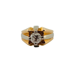 Bague Chevalière en or blanc, or jaune et diamant - Castafiore