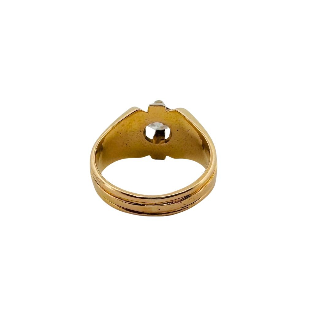 Bague Chevalière en or blanc, or jaune et diamant - Castafiore