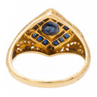 Bague Chevalière en or jaune et saphirs - Castafiore