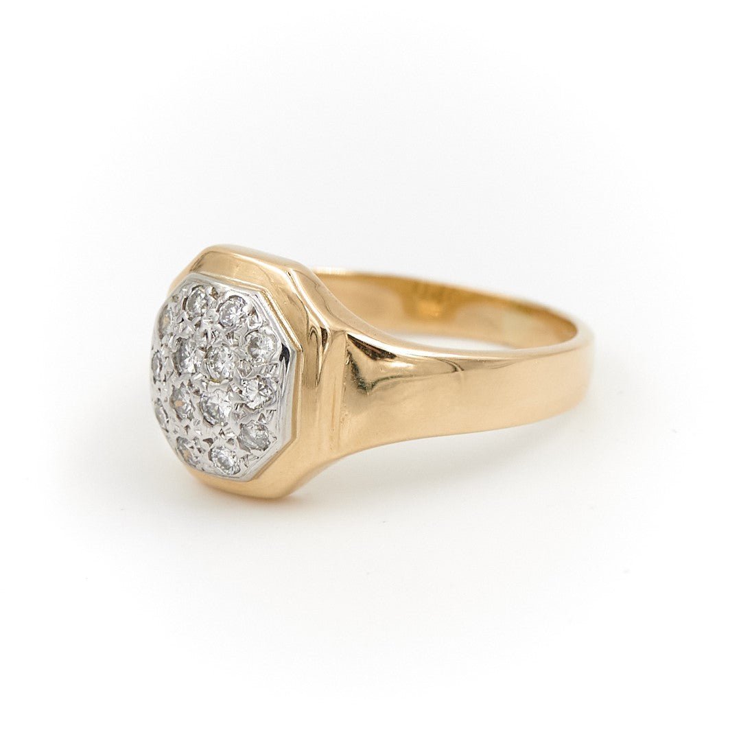 Bague Chevalière Or jaune Diamant - Castafiore