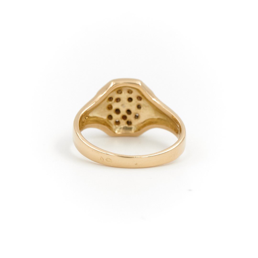 Bague Chevalière Or jaune Diamant - Castafiore