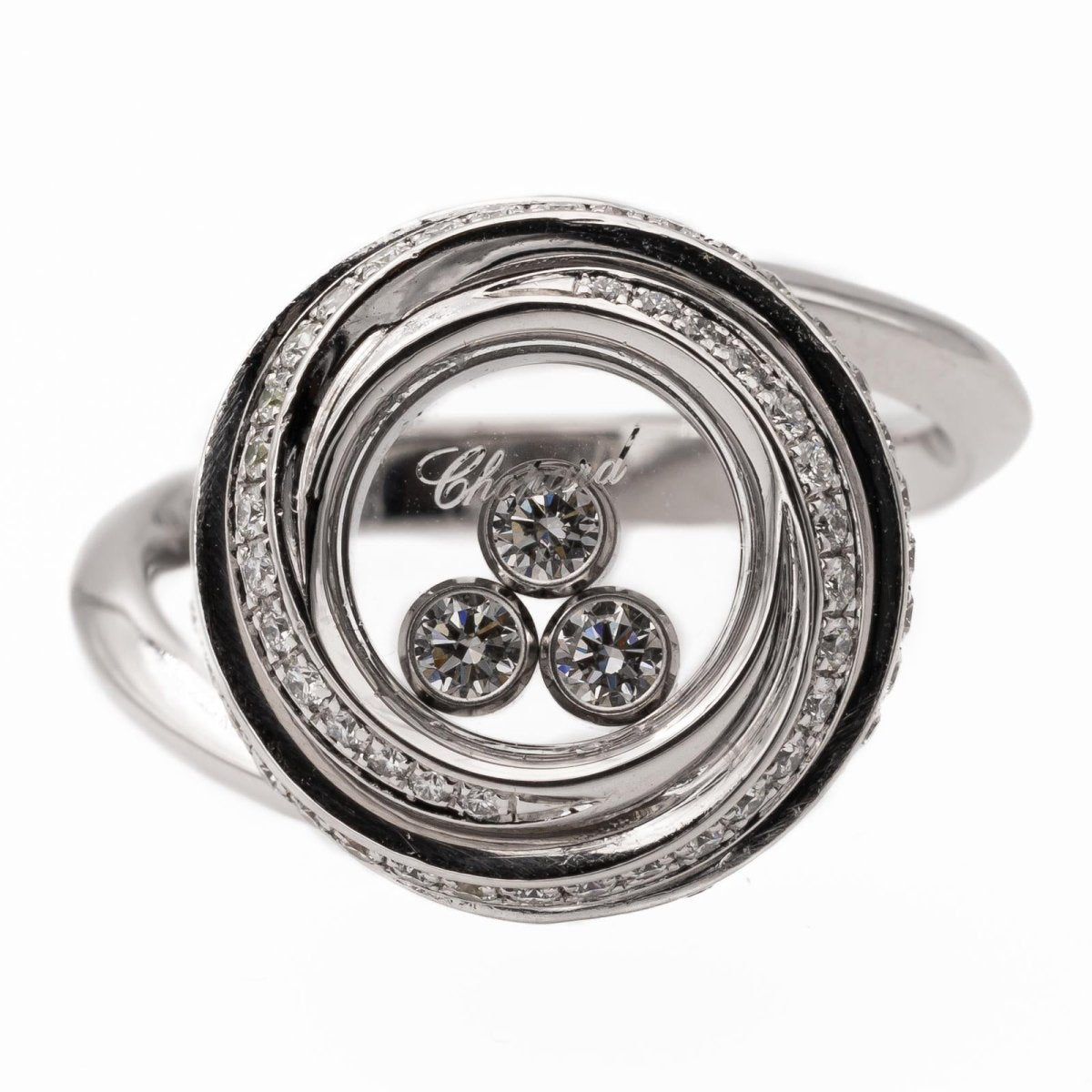Bague CHOPARD "Happy Diamonds" en or blanc et diamants - Castafiore