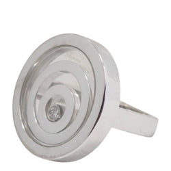Bague CHOPARD "Happy Spirit" en or blanc et diamant mobile - Castafiore