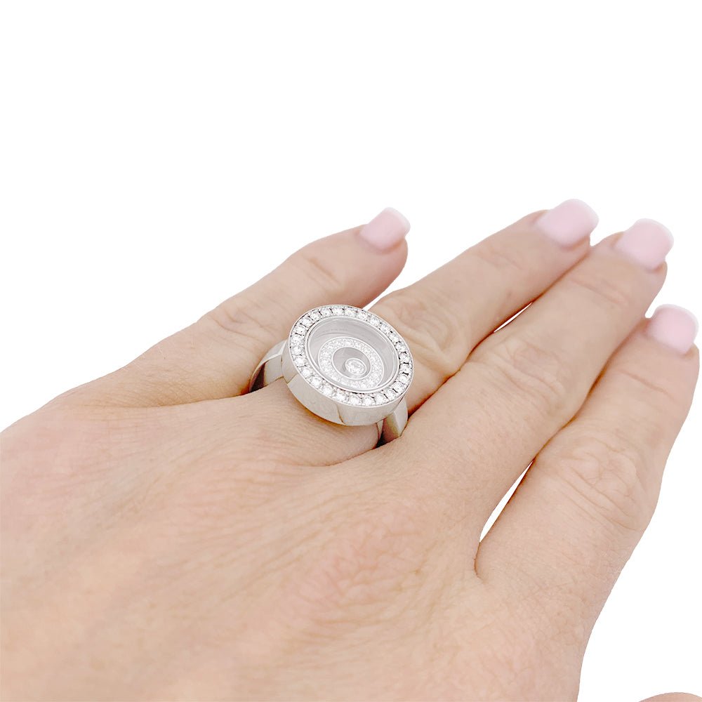 Bague CHOPARD "Happy Spirit" en or blanc et diamants - Castafiore
