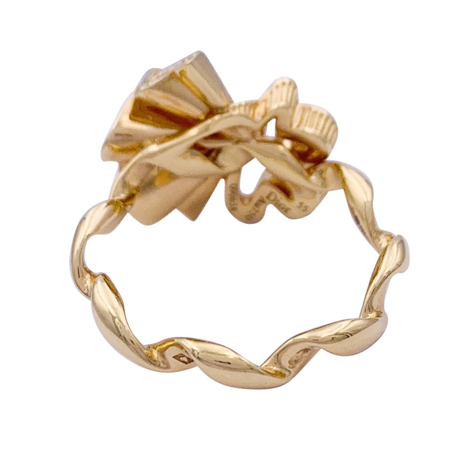 Bague CHRISTIAN DIOR "Archi Dior Cocotte" en or rose et diamants. - Castafiore