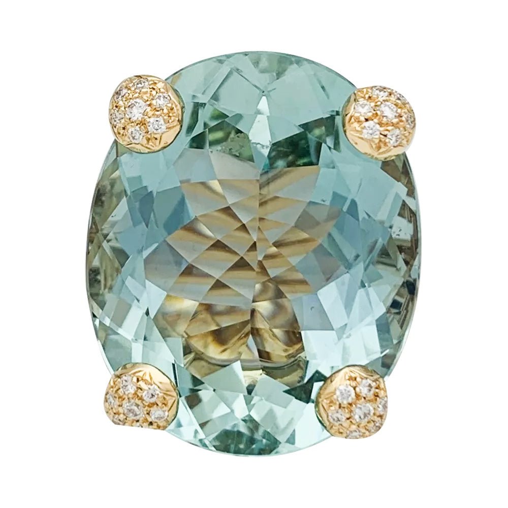 Bague Christian Dior, "Miss Dior", en or jaune, béryl vert et diamants - Castafiore