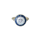 Bague cible Art Deco diamants et saphirs - Castafiore