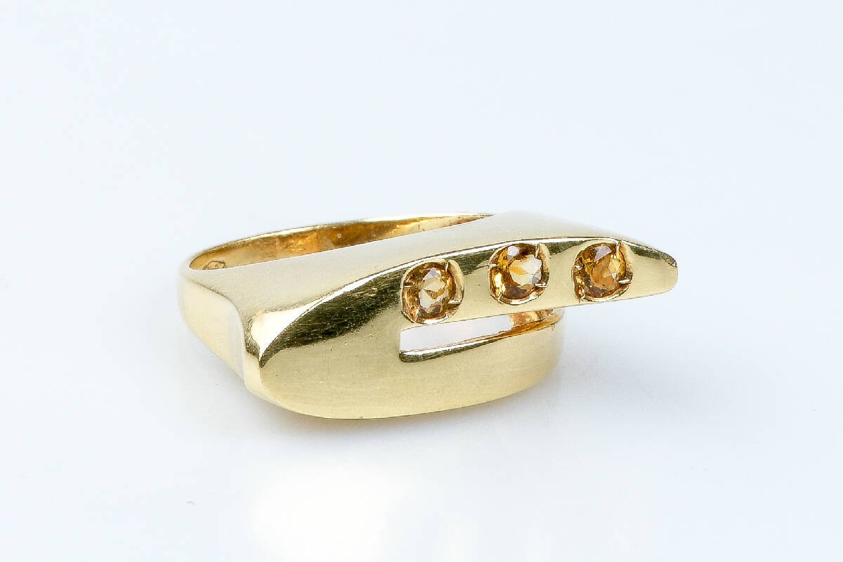 Bague citrine en or jaune 18 carats - Castafiore