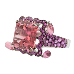 Bague Cocktail BOUCHERON en or blanc et tourmaline - Castafiore