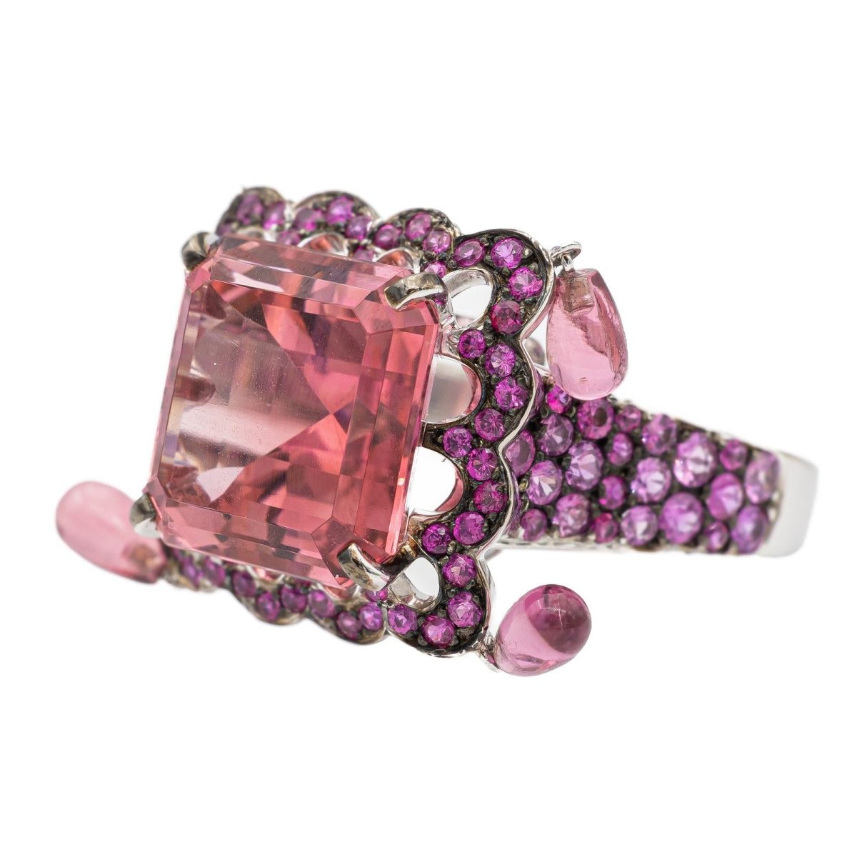 Bague Cocktail BOUCHERON en or blanc et tourmaline - Castafiore