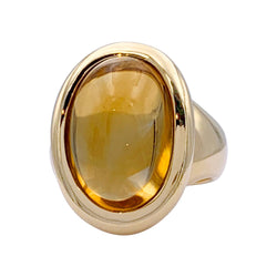 Bague Cocktail CARTIER "Baignoire" en or jaune et citrine - Castafiore