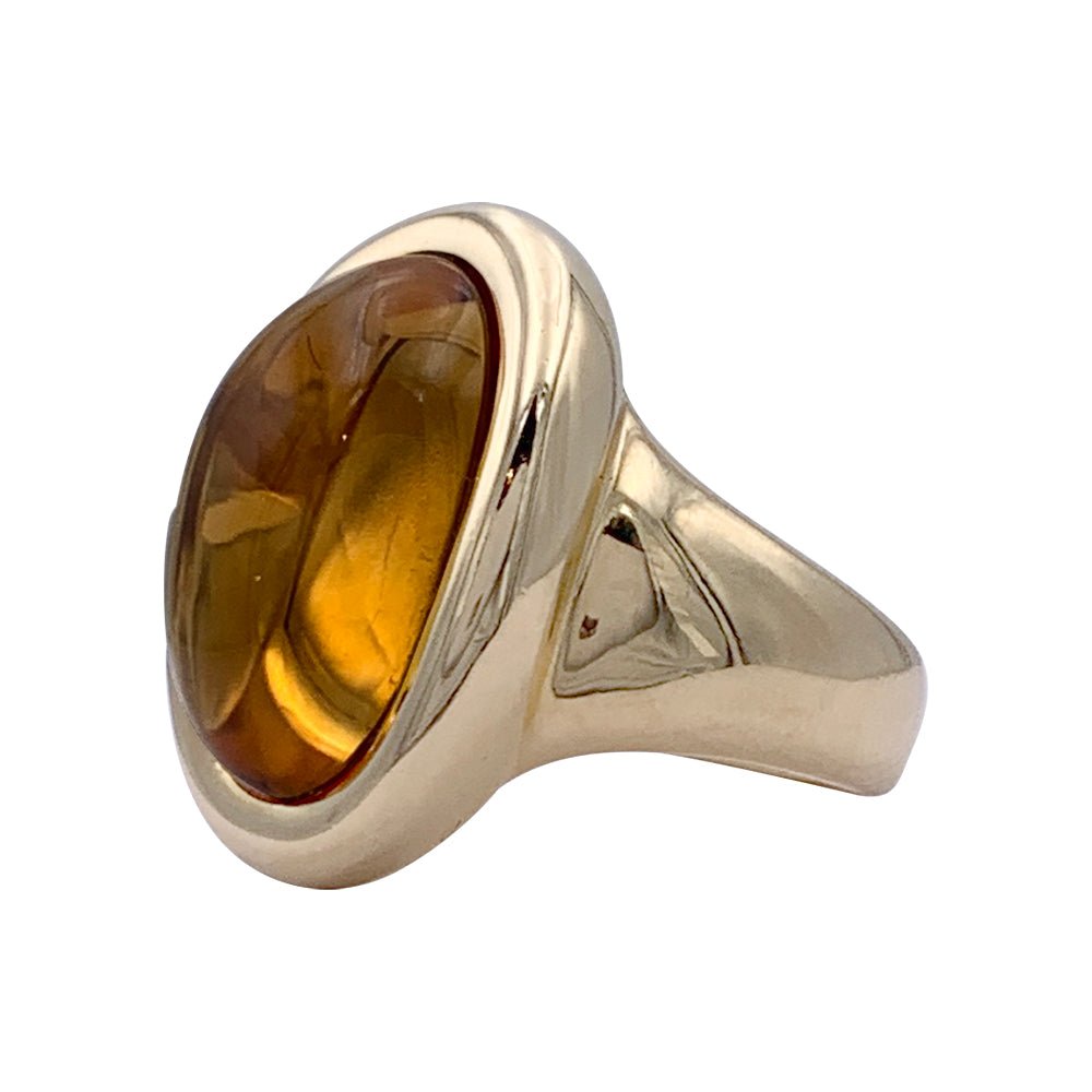 Bague Cocktail CARTIER "Baignoire" en or jaune et citrine - Castafiore