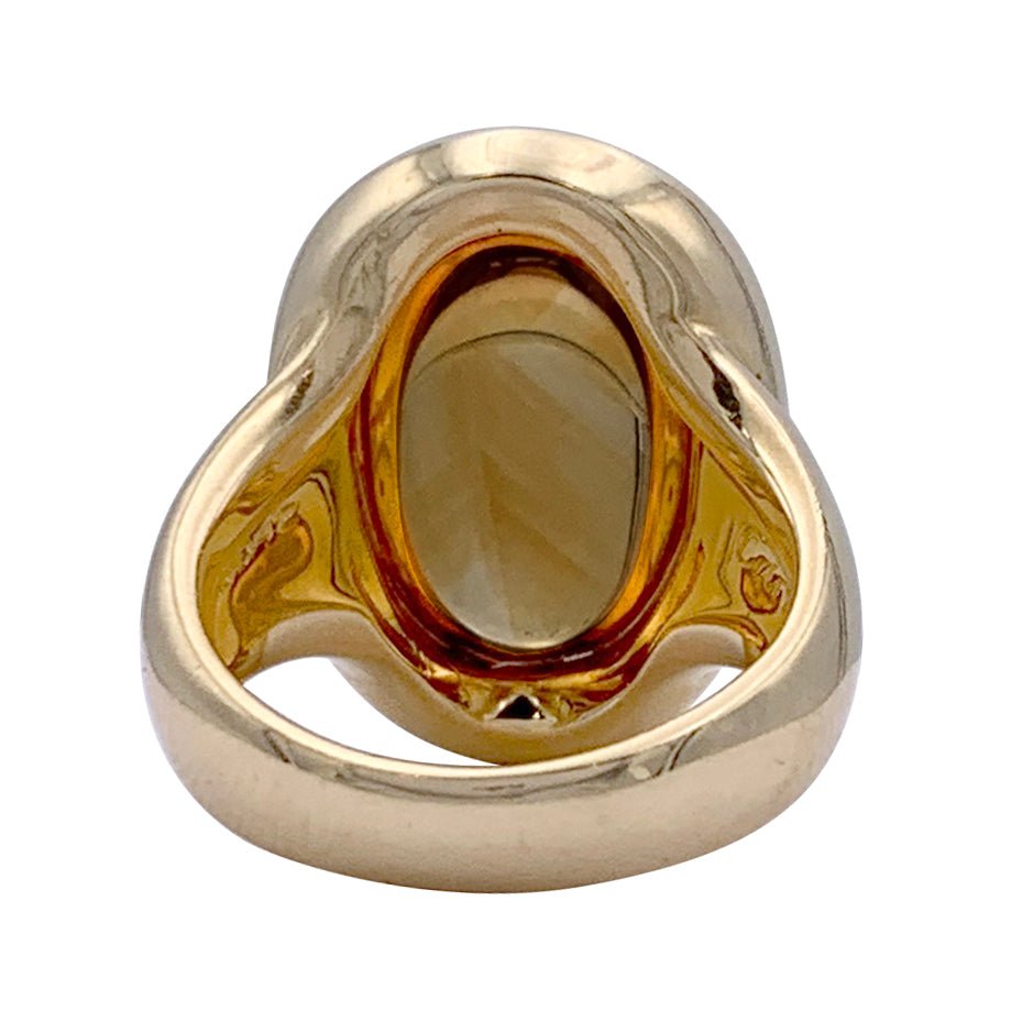 Bague Cocktail CARTIER "Baignoire" en or jaune et citrine - Castafiore