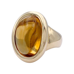 Bague Cocktail CARTIER "Baignoire" en or jaune et citrine - Castafiore