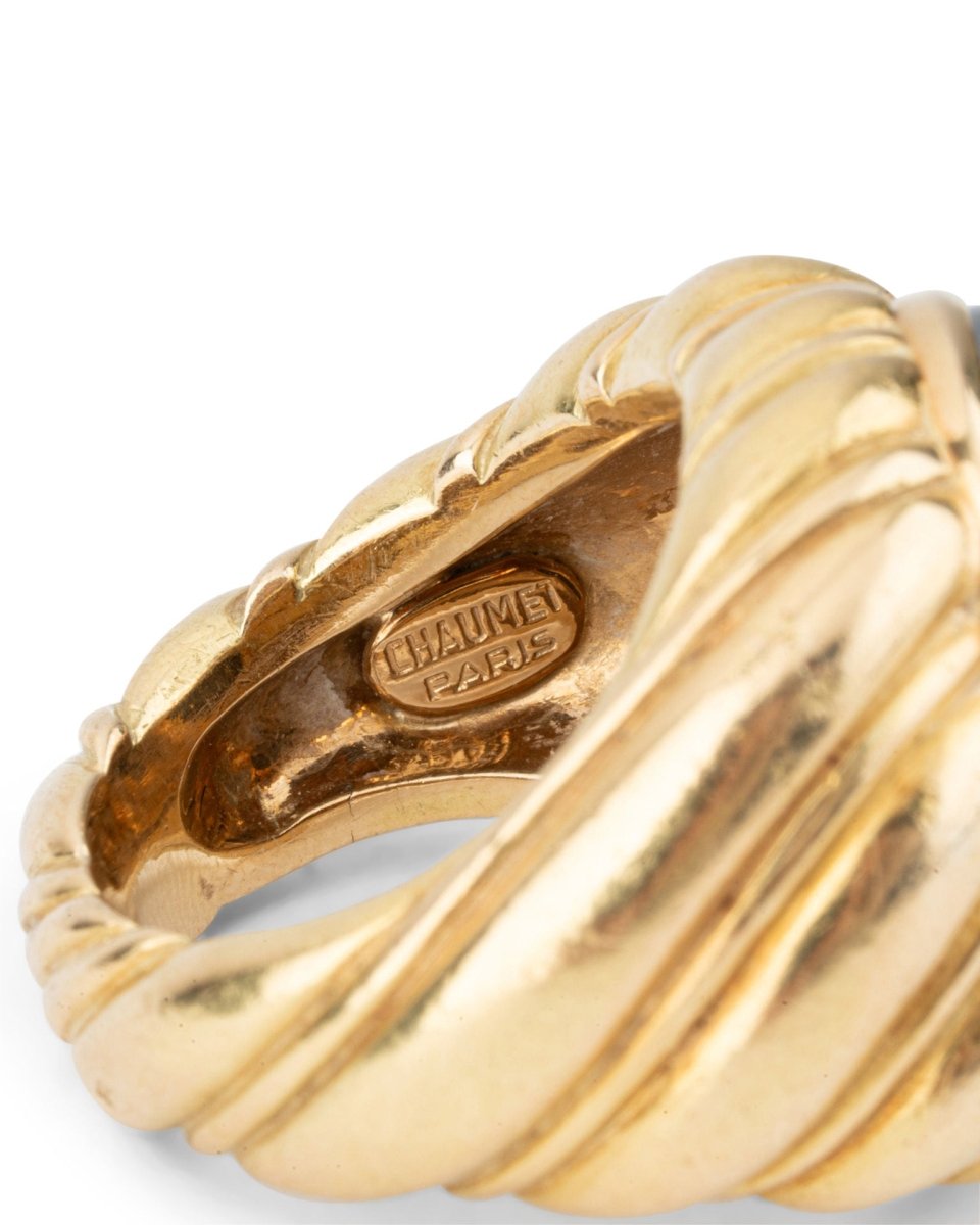 Bague Cocktail CHAUMET en or jaune et hématite - Castafiore