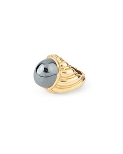 Bague Cocktail CHAUMET en or jaune et hématite - Castafiore
