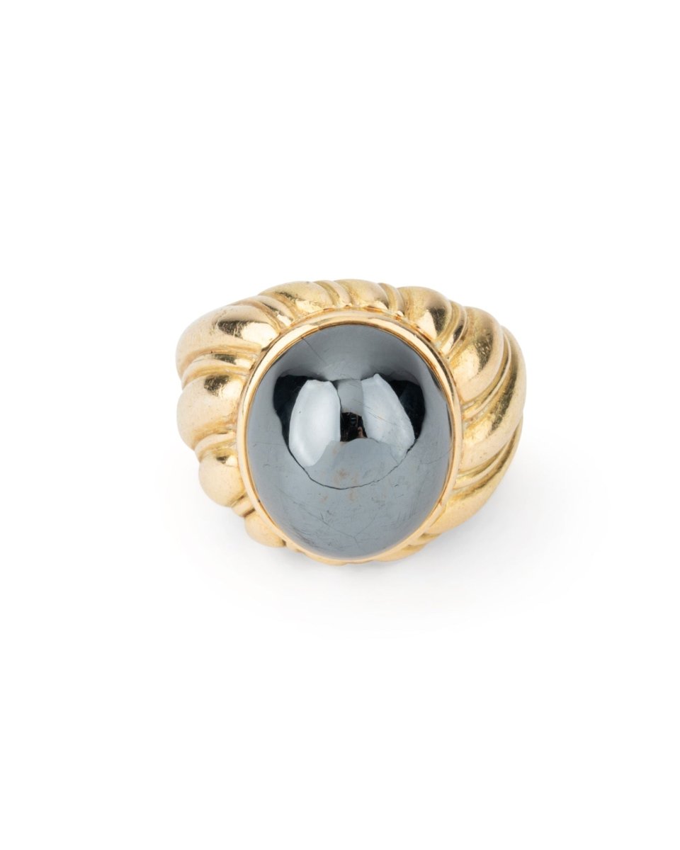 Bague Cocktail CHAUMET en or jaune et hématite - Castafiore