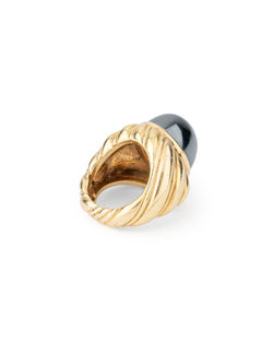 Bague Cocktail CHAUMET en or jaune et hématite - Castafiore