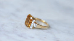 Bague cocktail citrine et diamants - Castafiore