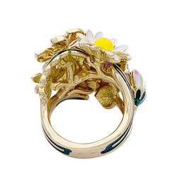 Bague Cocktail DIOR "Diorette" en or jaune, émail, améthyste et diamant - Castafiore