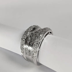 BAGUE COCKTAIL EN OR BLANC ET DIAMANTS - Castafiore