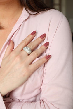 Bague Cocktail en or blanc, or jaune et diamants - Castafiore