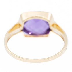 Bague Cocktail en or jaune, diamants et améthyste - Castafiore