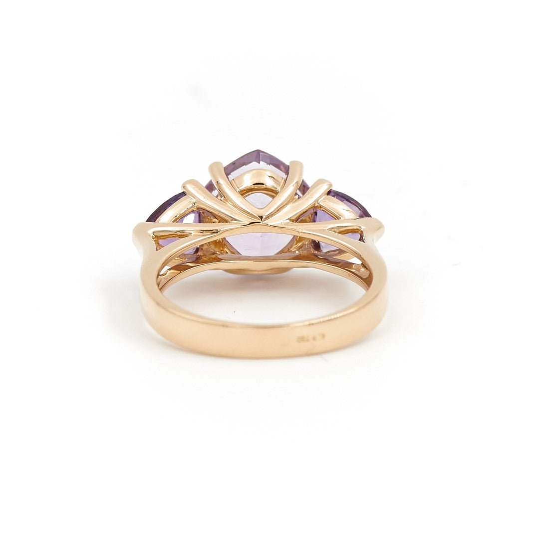 Bague Cocktail en or jaune et améthyste - Castafiore