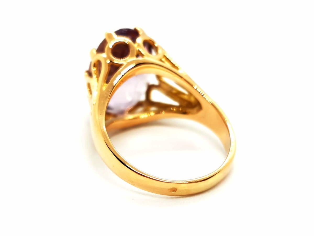 Bague Cocktail en or jaune et améthyste - Castafiore