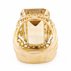 Bague Cocktail en or jaune et quartz jaune - Castafiore