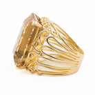 Bague Cocktail en or jaune et quartz jaune - Castafiore