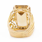 Bague Cocktail en or jaune et quartz jaune - Castafiore