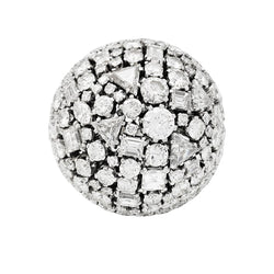 Bague "cocktail" en platine et diamants - Castafiore