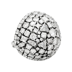 Bague "cocktail" en platine et diamants - Castafiore