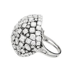 Bague "cocktail" en platine et diamants - Castafiore