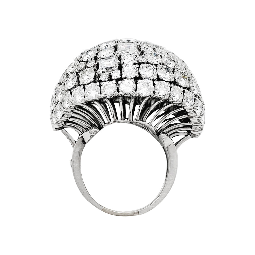 Bague "cocktail" en platine et diamants - Castafiore