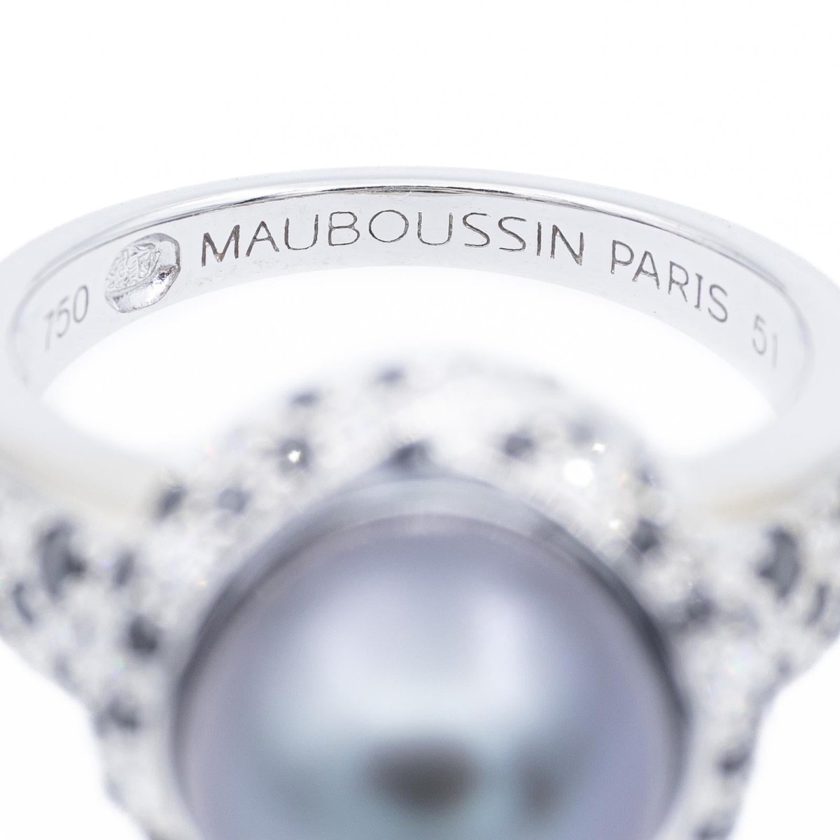 Bague Cocktail MAUBOUSSIN "Caviar Mon Amour" en or blanc et perle - Castafiore