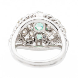 Bague Cocktail Or blanc Emeraude - Castafiore